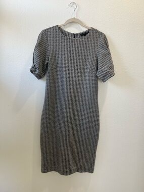 Banana Republic Black and White Textured Midi Dress